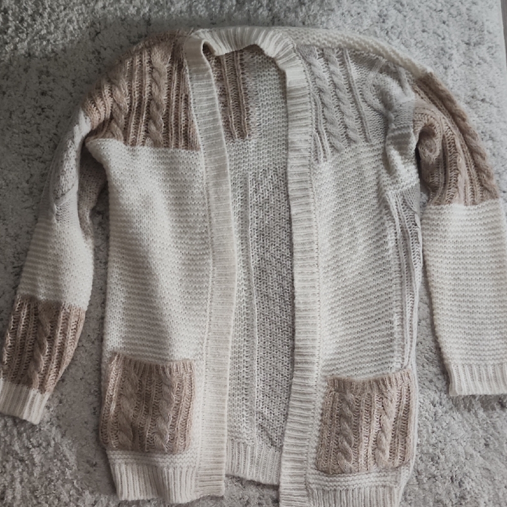 Maurices Beige and Taupe Knit Cardigan